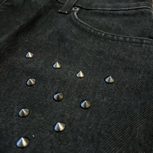 NWT Carmar Denim Alecto Mini Skirt with Studded Detail Frayed Edge - Picture 3 of 11